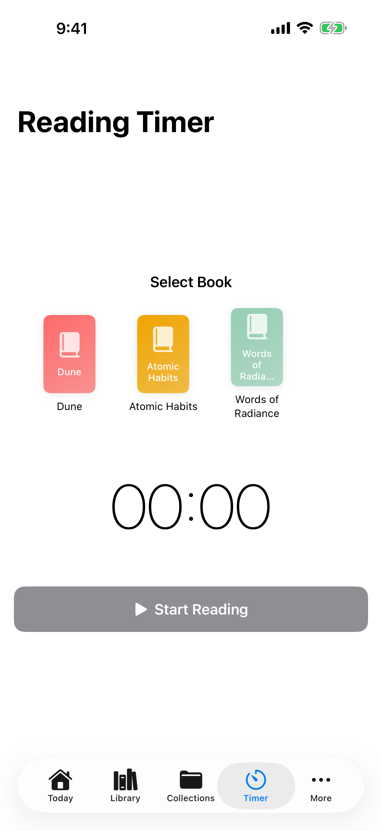 Reading session timer